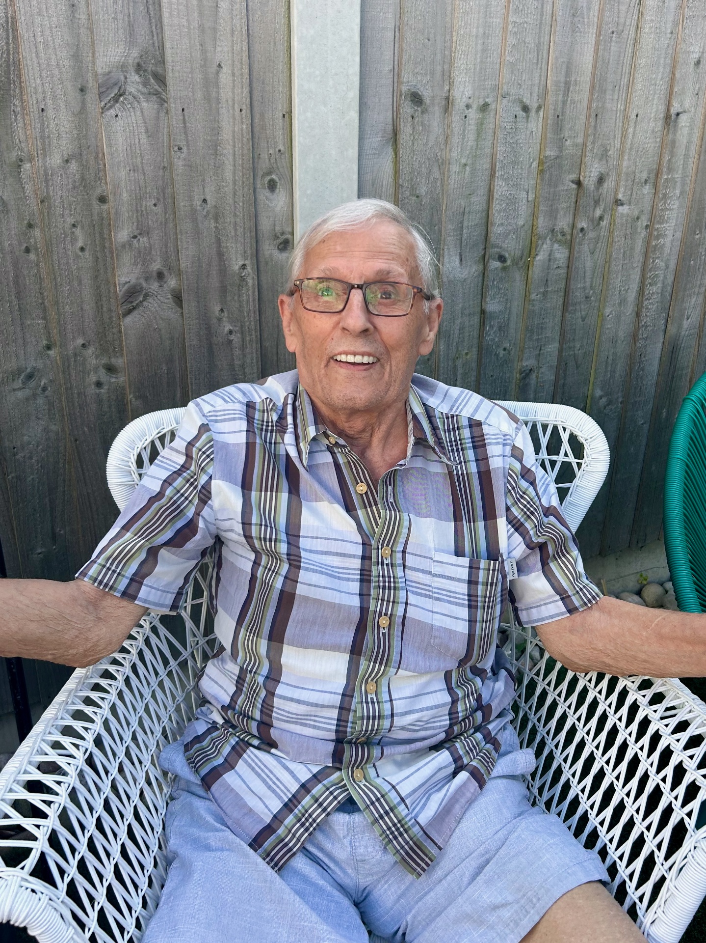 Client relaxing outdoors in the garden
